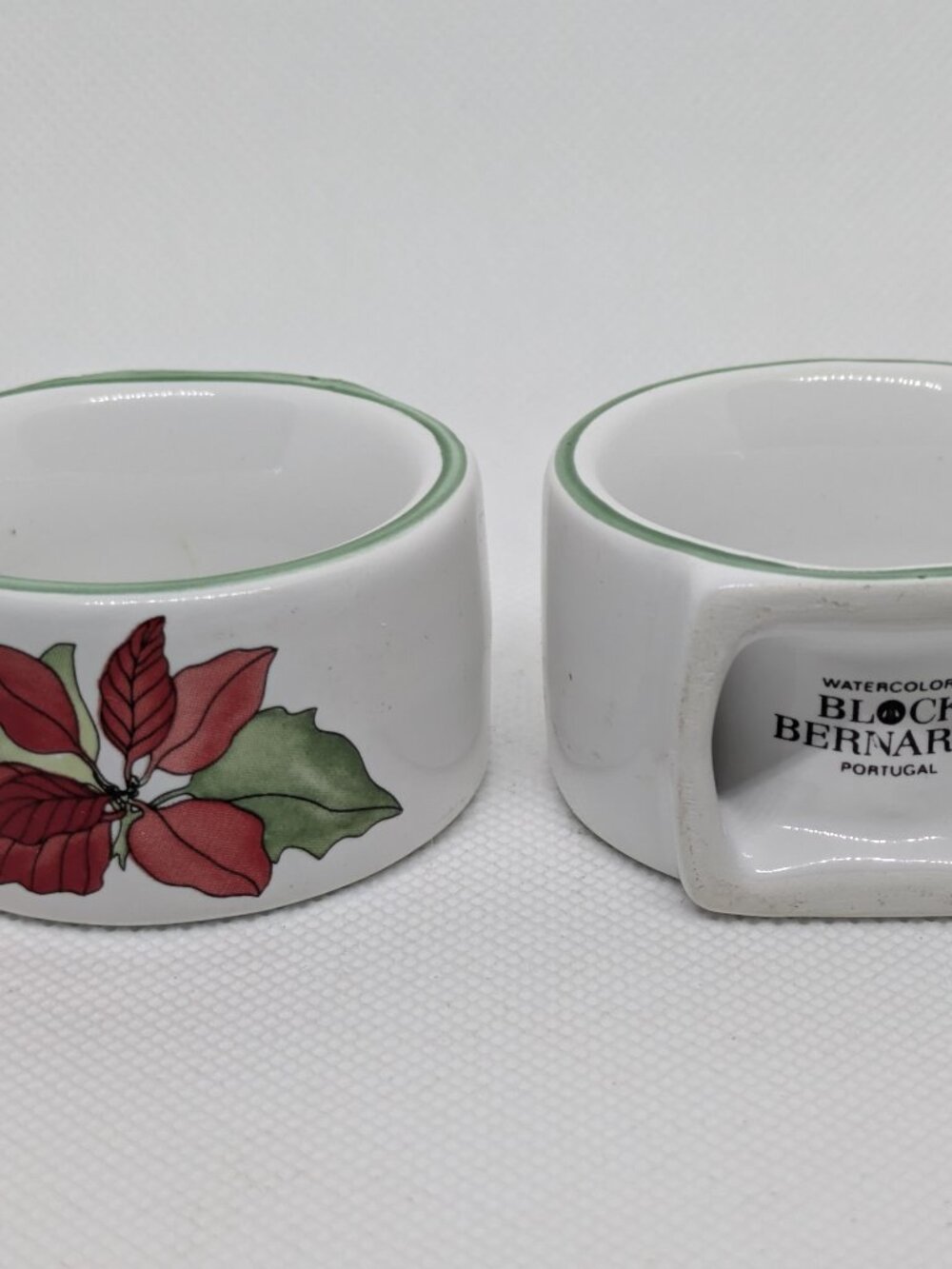 Block Bernarda Watercolors Poinsettia Napkin Rings Set of 6 + 2 Spares